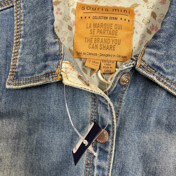 Souris Mini Denim Collection Embroidered Shirt Jacket 12-18 Mos - Picture 3 of 8